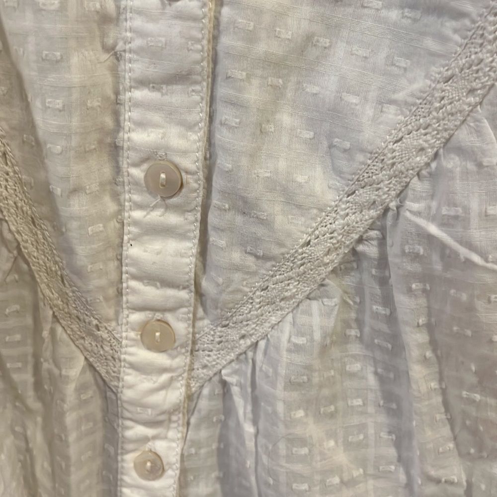 Anthropologie x Pilcro Swiss Dot and Lace Button Up Blouse - Picture 3 of 8